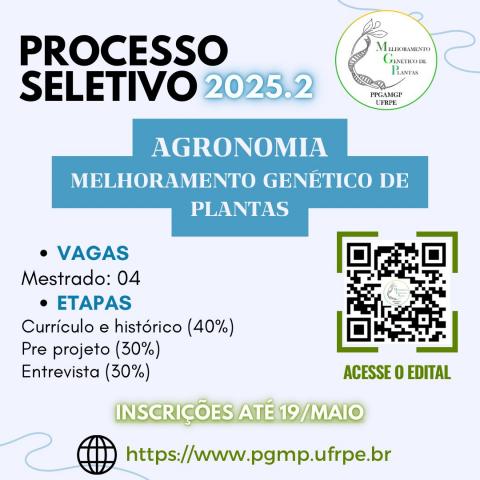 Inscrições em https://sigs.ufrpe.br/sigaa/public/servicos_digitais/processo_seletivo/area_do_candidato/login.jsf?servico=inscricao-processo-seletivo-stricto-sensu&redirect=/public/servicos_digitais/processo_seletivo/lista.jsf?nivel=S